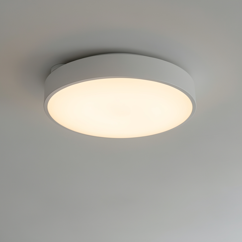 Plafoniera smart IKEA TRÅDFRI albă rotundă 38cm cu driver inclus, 30W, Zigbee 3.0, dimabil 1-100%, culoare alba calda 2700K